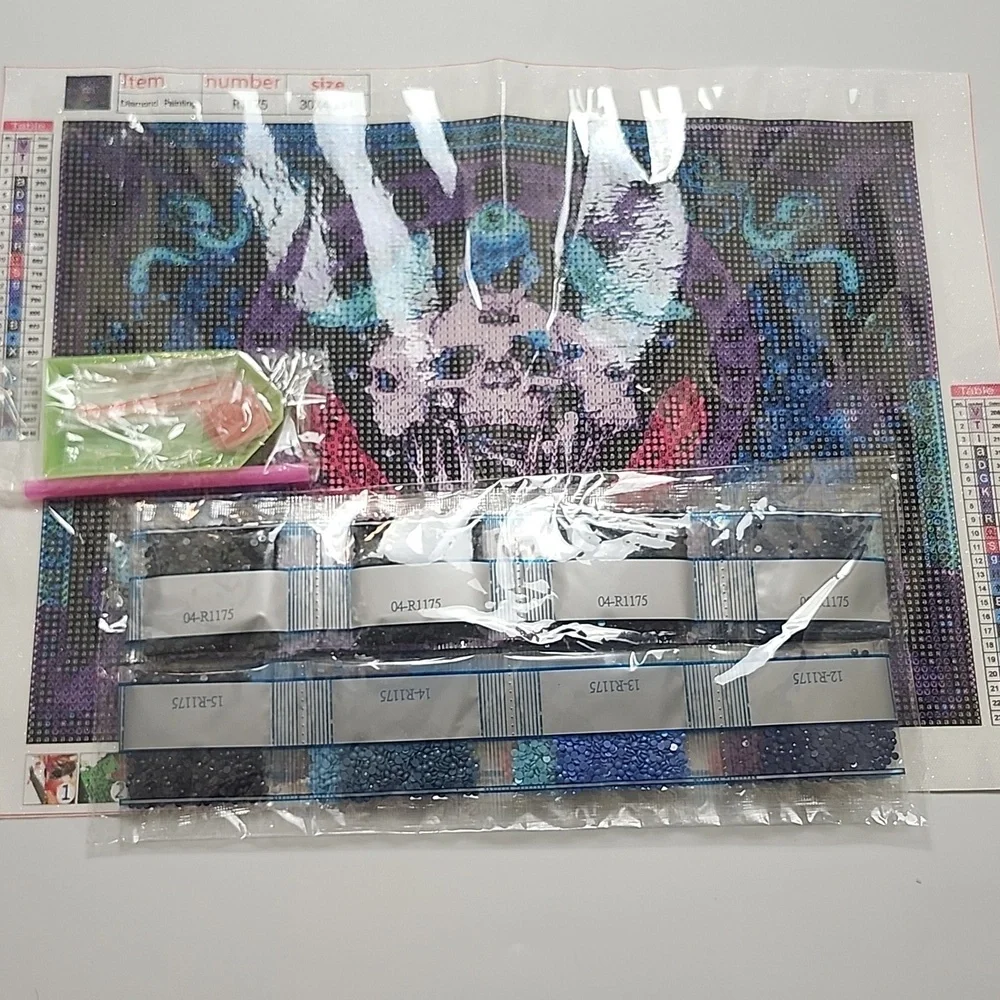 BN 2/$20 Skulls Diamond Art Kit 30 X 40cm - Picture 3 of 3